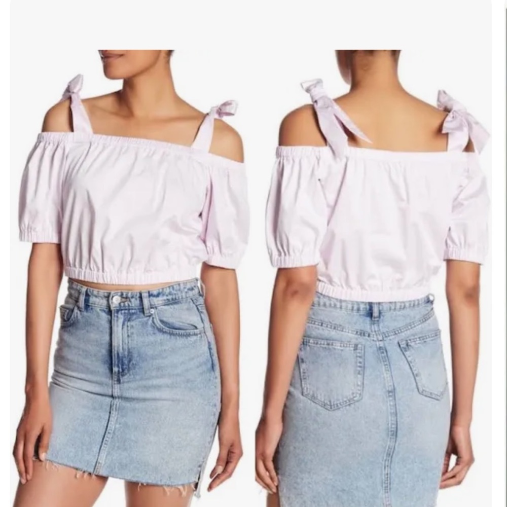 Rebecca Taylor Shoulder Tie Crop Top Size 4